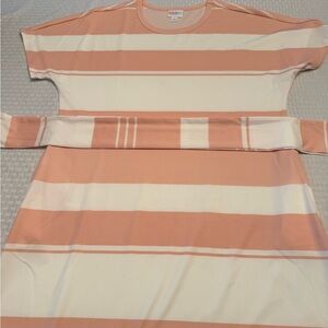 LuLaRoe Peach and Cream Striped Top
